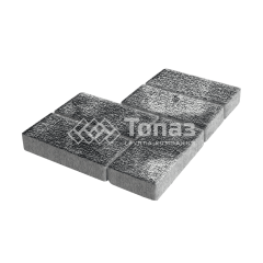 Тротуарная плитка Брусчатка, черно-белая с мраморной крошкой, 10 см