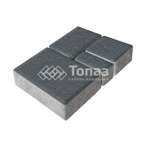 Тротуарная плитка Мюнхен, черная на камне, 4 см