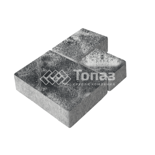 Тротуарная плитка Бергамо, черно-белая, 6 см