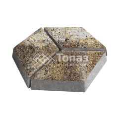 Тротуарная плитка Ромб, агат желтый, 6 см