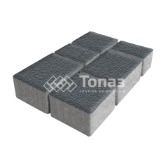 Тротуарная плитка Лэндхаус, черная на камне, 4 см