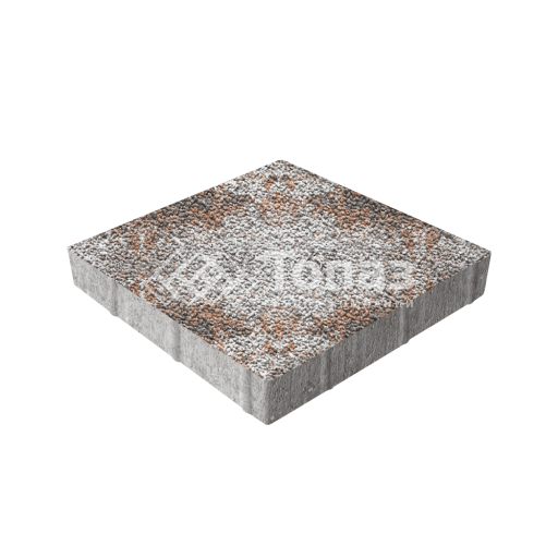 Тротуарная плитка Квадрат 400х400х60, агат оранжевый с мраморной крошкой