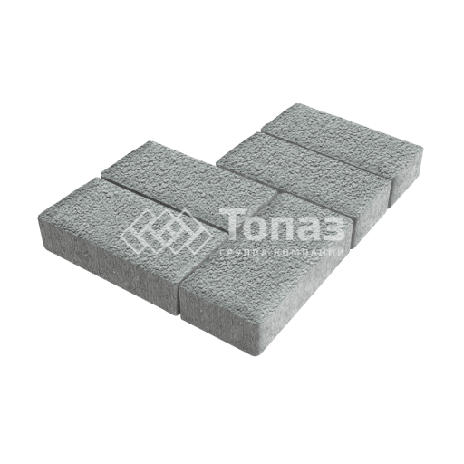 Тротуарная плитка 200х100х100, серая на камне