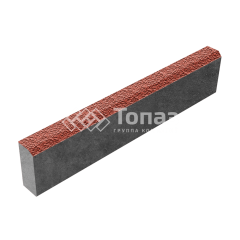 Камень бортовой БР 100.20.8, красный с мраморной крошкой