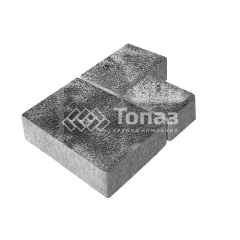 Тротуарная плитка Бергамо, черно-белая на камне, 6 см