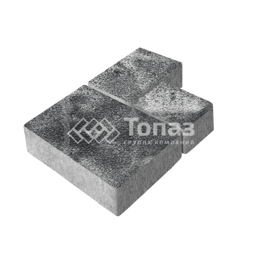 Тротуарная плитка Бергамо, черно-белая на камне, 6 см