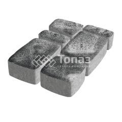 Тротуарная плитка Классико, черно-белая на камне, 6 см