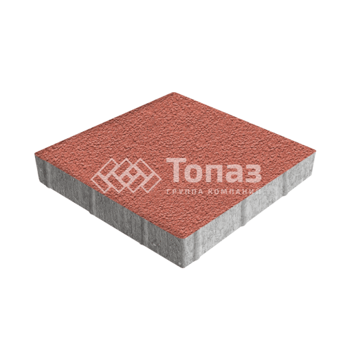 Тротуарная плитка Квадрат 300х300х60, красная на камне