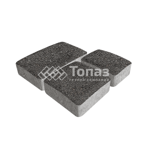 Тротуарная плитка Брук, джафар черный на камне, 4 см