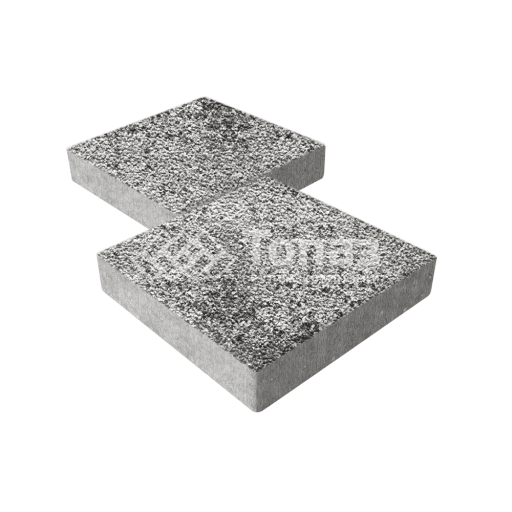 Тротуарная плитка Квадрат 400х400х60, аляска белая с мраморной крошкой