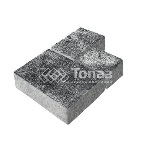 Тротуарная плитка Бергамо, черно-белая с гранитной крошкой, 6 см