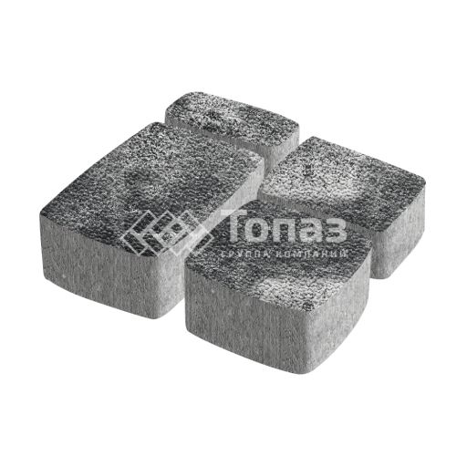 Тротуарная плитка Классико, черно-белая с гранитной крошкой, 6 см