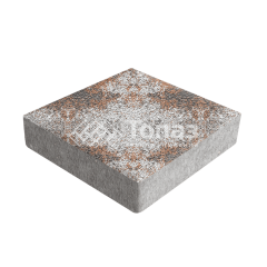 Тротуарная плитка Квадрат 200х200х60, агат оранжевый на камне