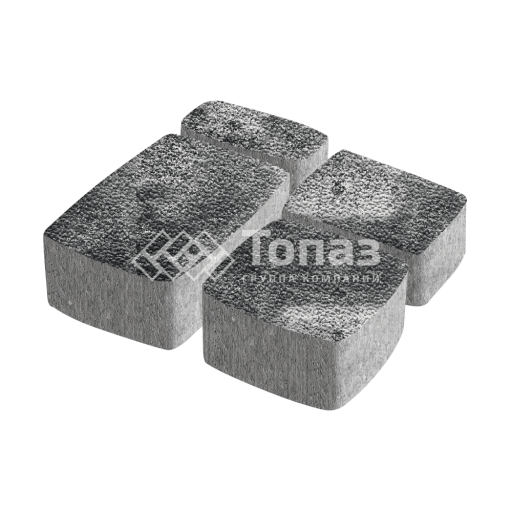 Тротуарная плитка Классико, черно-белая с мраморной крошкой, 6 см