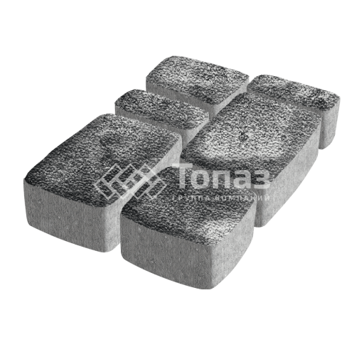 Тротуарная плитка Классико, черно-белая с мраморной крошкой, 6 см