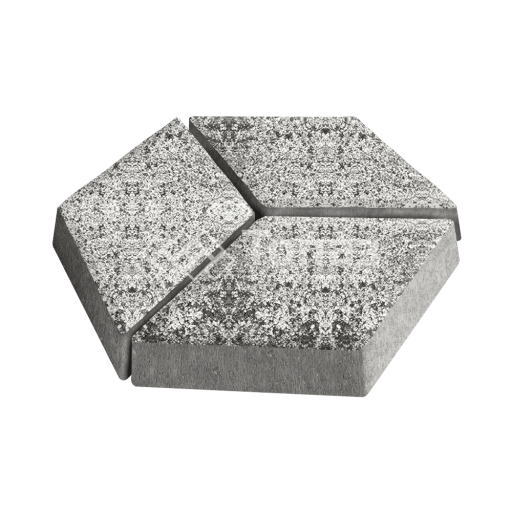 Тротуарная плитка Ромб, аляска белая, 6 см