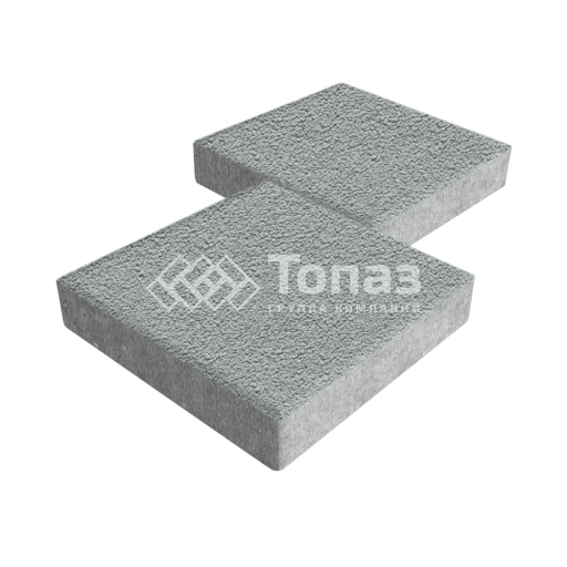 Тротуарная плитка Квадрат 300х300х60, серая на камне