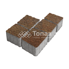 Тротуарная плитка Антик, джафар оранжевый с гранитной крошкой, 4 см