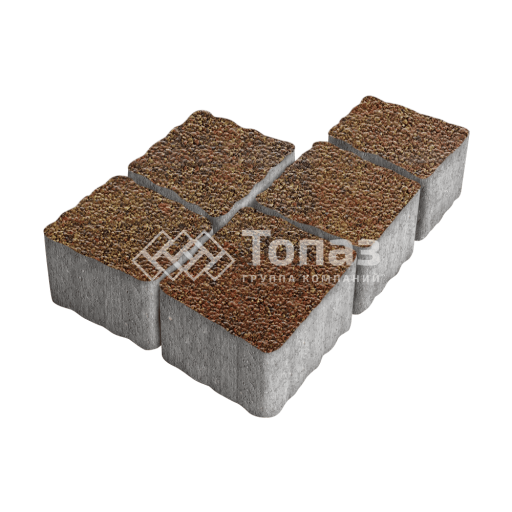 Тротуарная плитка Антик, джафар оранжевый с гранитной крошкой, 4 см