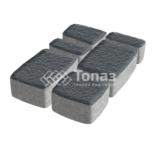 Тротуарная плитка Классико, черная с гранитной крошкой, 4 см