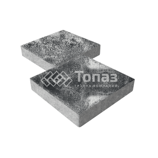 Тротуарная плитка Квадрат 400х400х60, черно-белая