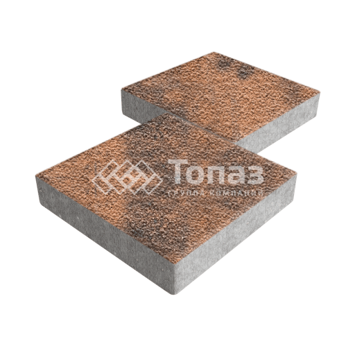 Тротуарная плитка Квадрат 300х300х60, сомон с гранитной крошкой