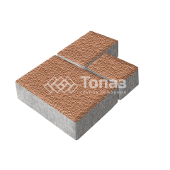 Тротуарная плитка Бергамо, оранжевая с мраморной крошкой, 6 см