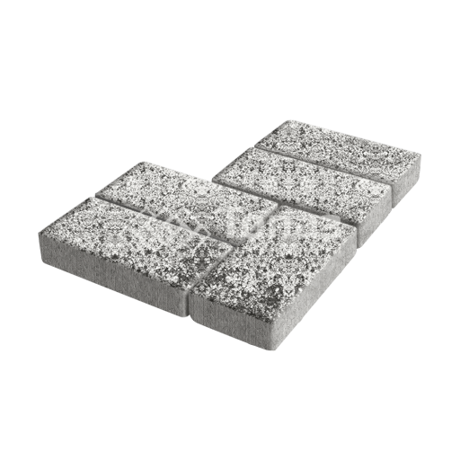 Тротуарная плитка Брусчатка, аляска белая, 10 см