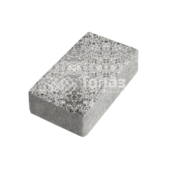 Тротуарная плитка Брусчатка, аляска белая, 10 см