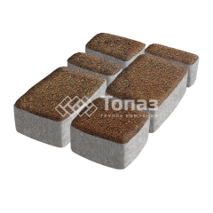 Тротуарная плитка Классико, джафар оранжевый на камне, 6 см