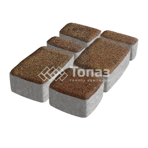 Тротуарная плитка Классико, джафар оранжевый на камне, 6 см