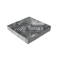 Тротуарная плитка Квадрат 400х400х60, черно-белая на камне