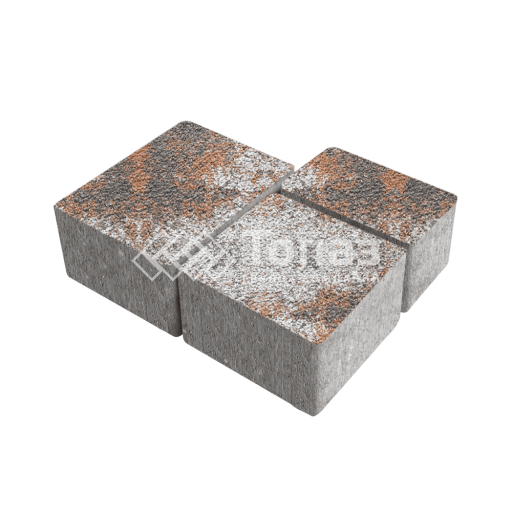 Тротуарная плитка Лэндхаус, агат оранжевый на камне, 4 см