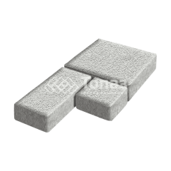 Тротуарная плитка Рубико, белая на камне, 4 см