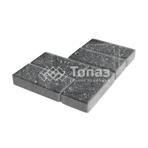 Тротуарная плитка Брусчатка, аляска черная, 10 см