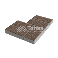 Тротуарная плитка Брусчатка, коричневая на камне, 10 см