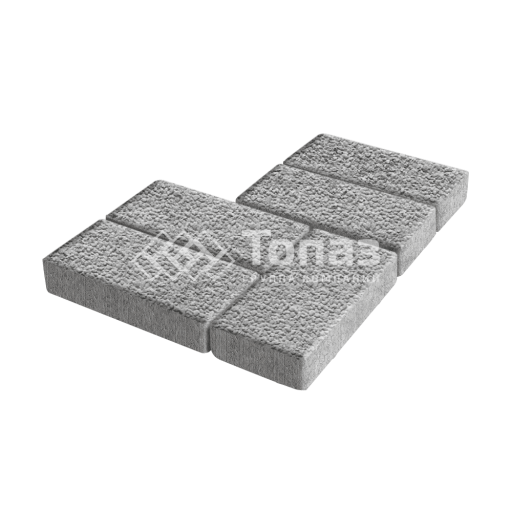 Тротуарная плитка Брусчатка, серо-белая с гранитной крошкой, 8 см