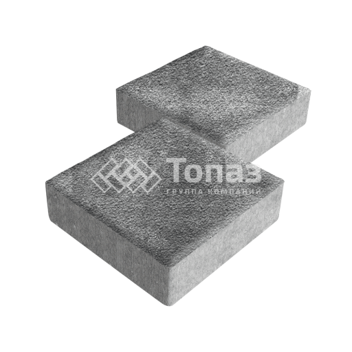 Тротуарная плитка Квадрат 200х200х60, антрацит на камне