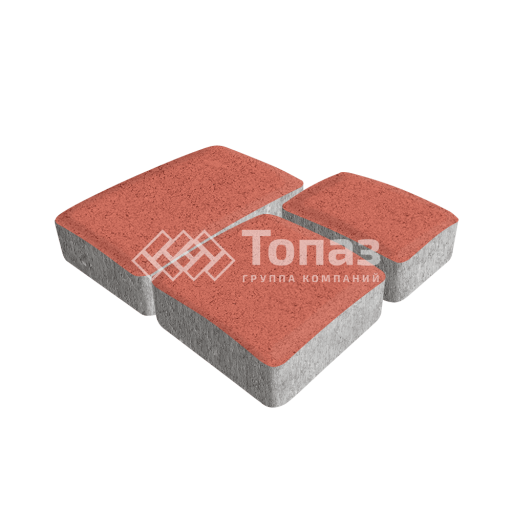 Тротуарная плитка Брук, красная, 6 см