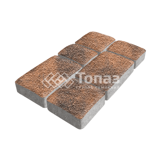 Тротуарная плитка Брук, сомон с гранитной крошкой, 6 см