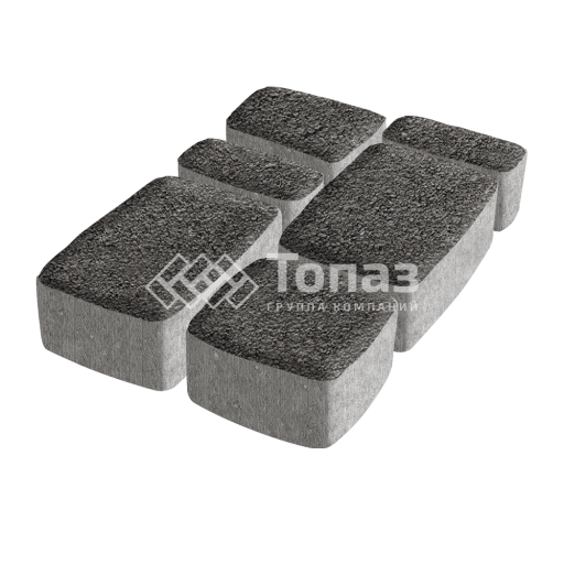 Тротуарная плитка Классико, джафар черный на камне, 6 см