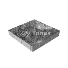 Тротуарная плитка Квадрат 400х400х60, черно-белая с гранитной крошкой