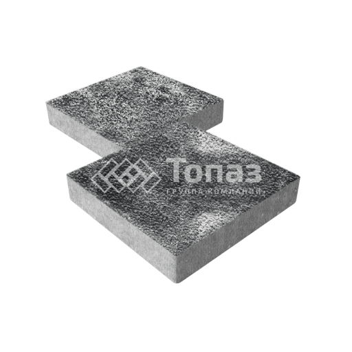 Тротуарная плитка Квадрат 400х400х60, черно-белая с гранитной крошкой