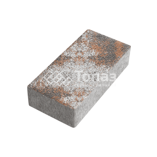 Тротуарная плитка 200х100х100, агат оранжевый на камне