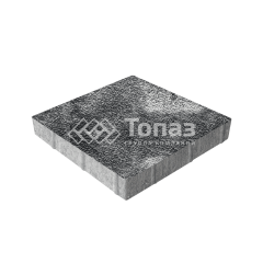 Тротуарная плитка Квадрат 400х400х60, черно-белая с мраморной крошкой