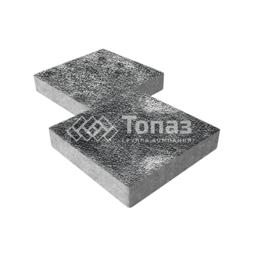 Тротуарная плитка Квадрат 400х400х60, черно-белая с мраморной крошкой