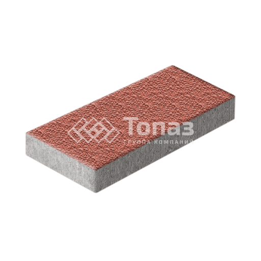 Тротуарная плитка 500х250х60, красная с мраморной крошкой