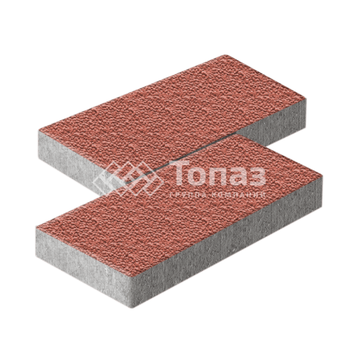 Тротуарная плитка 500х250х60, красная с мраморной крошкой