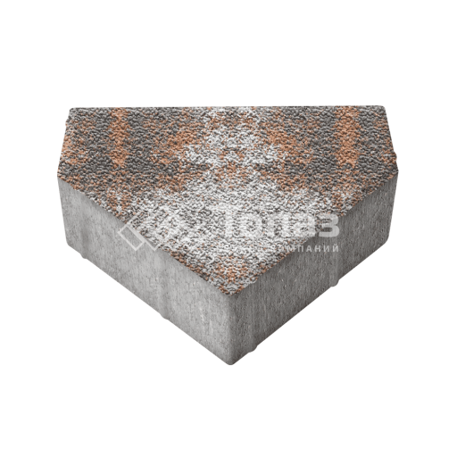 Тротуарная плитка Тиара, агат оранжевый с мраморной крошкой, 6 см