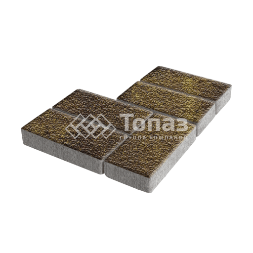 Тротуарная плитка Брусчатка, осень с мраморной крошкой, 4 см